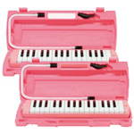Kikutani ( キクタニ ) ピンク 32鍵 鍵盤ハーモニカ 1台 立奏用唄口 卓奏用パイプ 楽器 ケース 鍵盤楽器 MELODY MATE PIANO MM-32 PINK　北海道 沖縄 離島不可