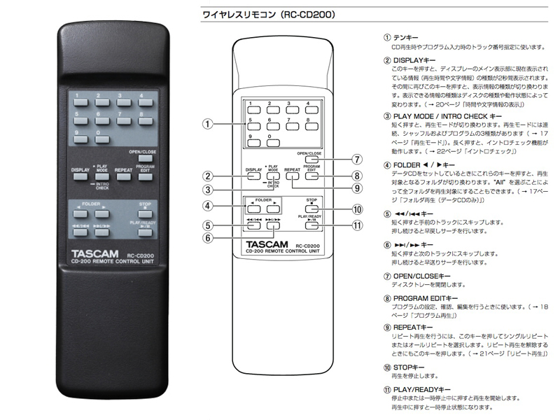 TASCAM ( タスカム ) CD-200 ◇ 業務用 CDプレーヤー 送料無料! | ワタナベ楽器店 ONLINE SHOP