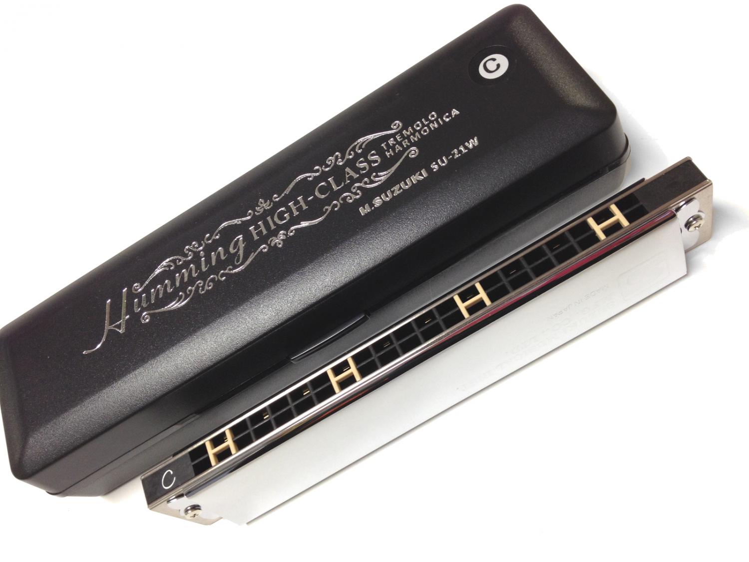 SUZUKI スズキ SU-21W High-D♯ 複音ハーモニカ 21穴 高級ハミング