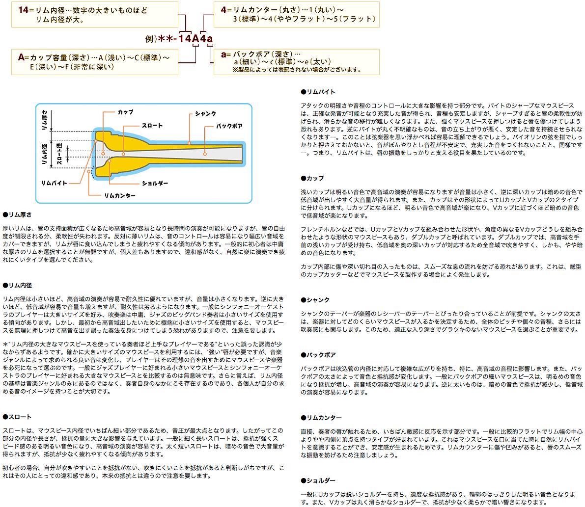 YAMAHA ( ヤマハ ) CR-14E S コルネット マウスピース 銀メッキ SP ショート short cornet mouthpieces  standard 14E 北海道 沖縄 離島不可 | ワタナベ楽器店 ONLINE SHOP