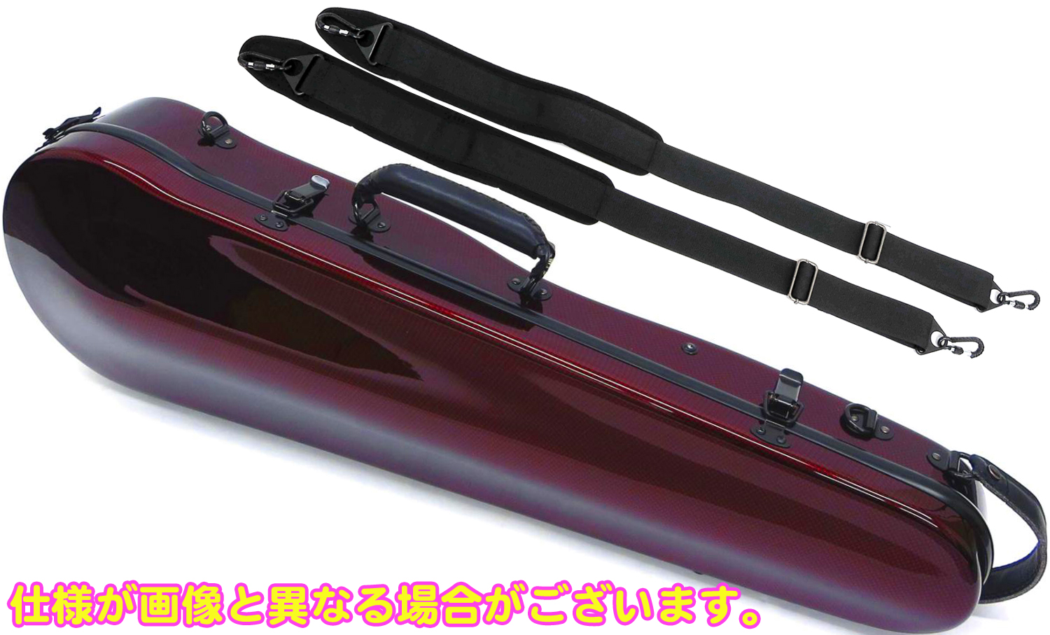 市場 Carbon Mac 四角タイプ カーボンマック サテン バイオリン CFV-1S ワインレッド ハードケース