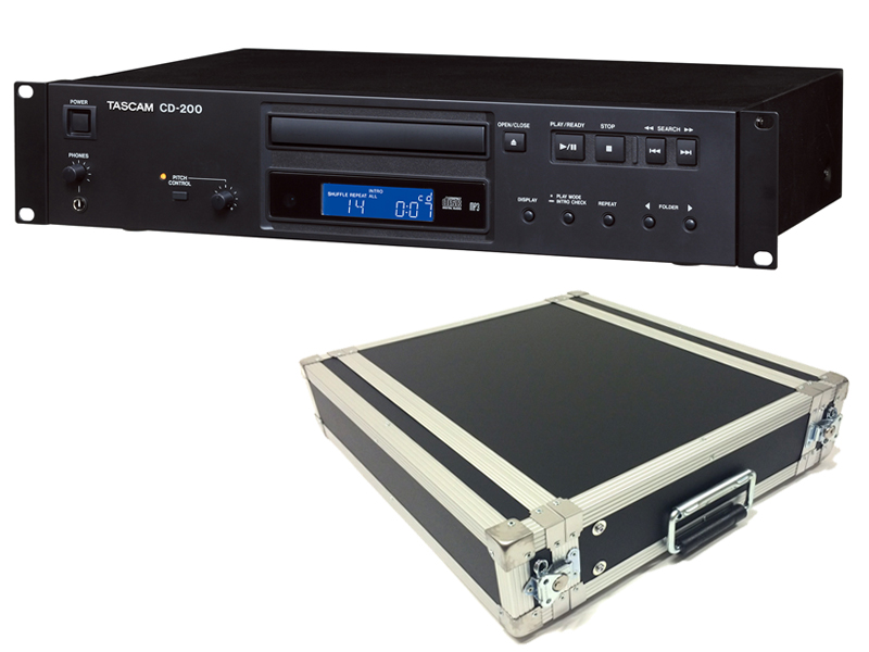 TASCAM ( タスカム ) CD-200 と 国産2Uラックケースセット ◇ 業務用