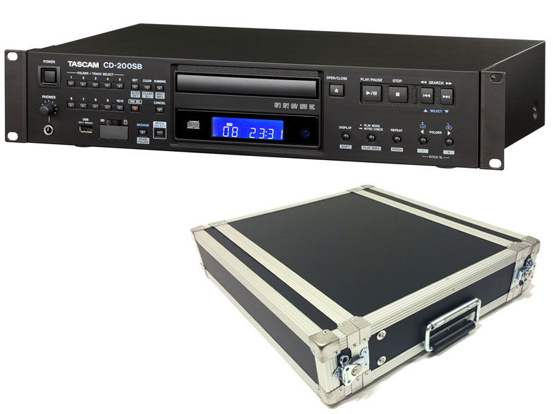 TASCAM ( タスカム ) CD-200SB と 国産2Uラックケースセット ◇ SD