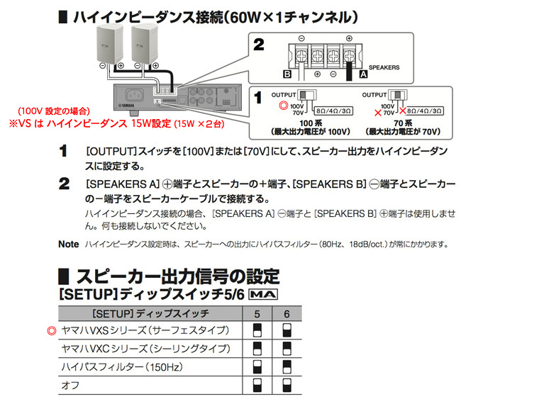 市場 ヤマハ YAMAHA 小型設備用取付金具付 全天候型スピーカー ハイインピーダンス接続対応