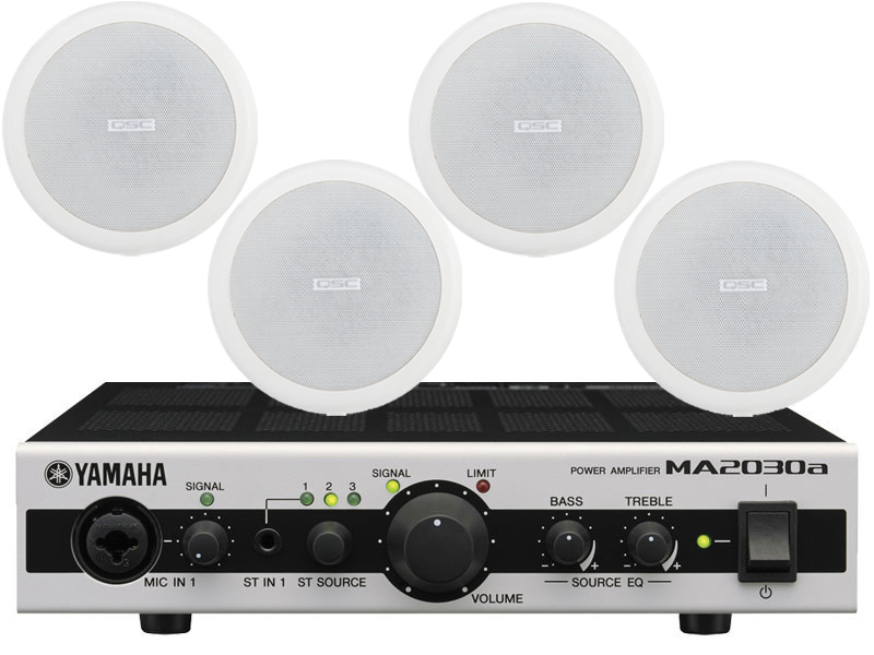 最安 Qsc キューエスシー Ac C4t 2ペア 4本 ホワイト天井埋込スピーカー パワーアンプセット Ma30a 送料無料 魅了 Lazybonessmokehouse Net