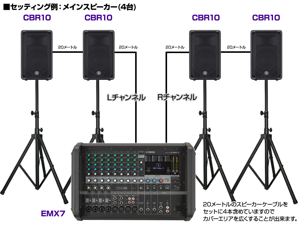 YAMAHA ( ヤマハ ) スピーカー4台 EMX4SPライブセット710B