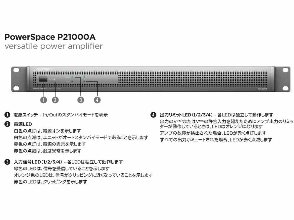 BOSE ボーズ P21000A ◇ パワーアンプ 1000W × 2ch 、2000W
