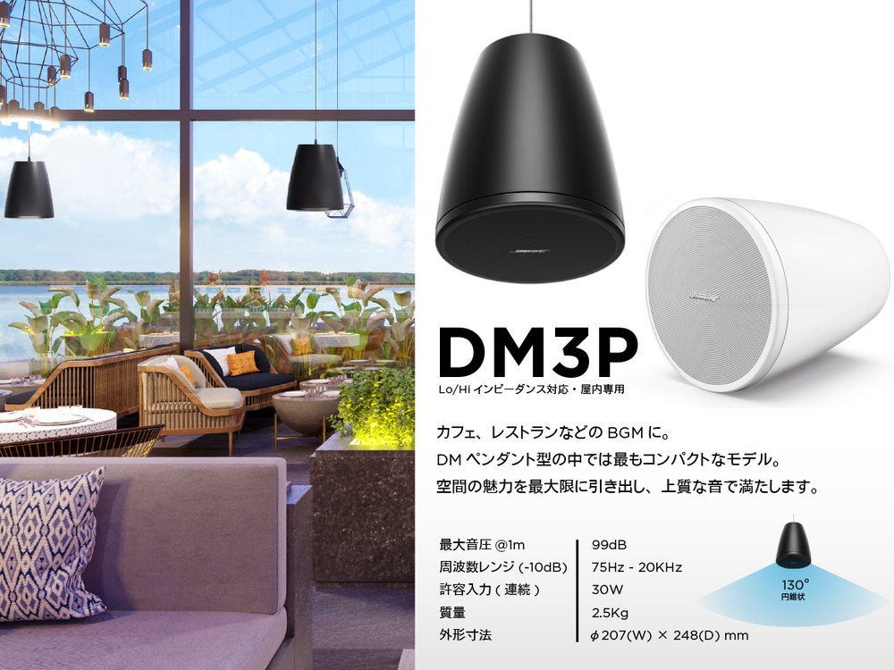 BOSE ボーズ DM3P PAIR WHT ( ペア / 2本入 ) 吊り下げ ペンダントマウントスピーカー 白 ホワイト S 送料無料
