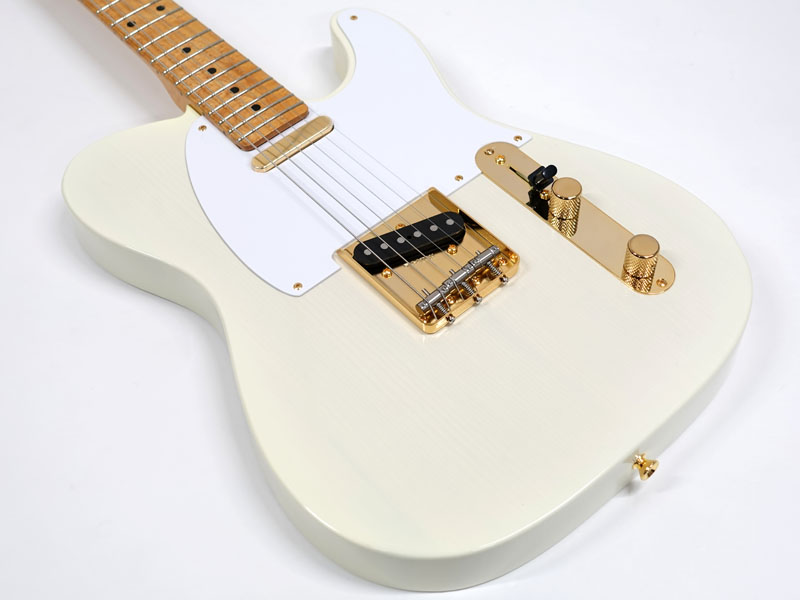 K.Nyui Custom Guitars KNTE Bird's eye Maple Neck / White