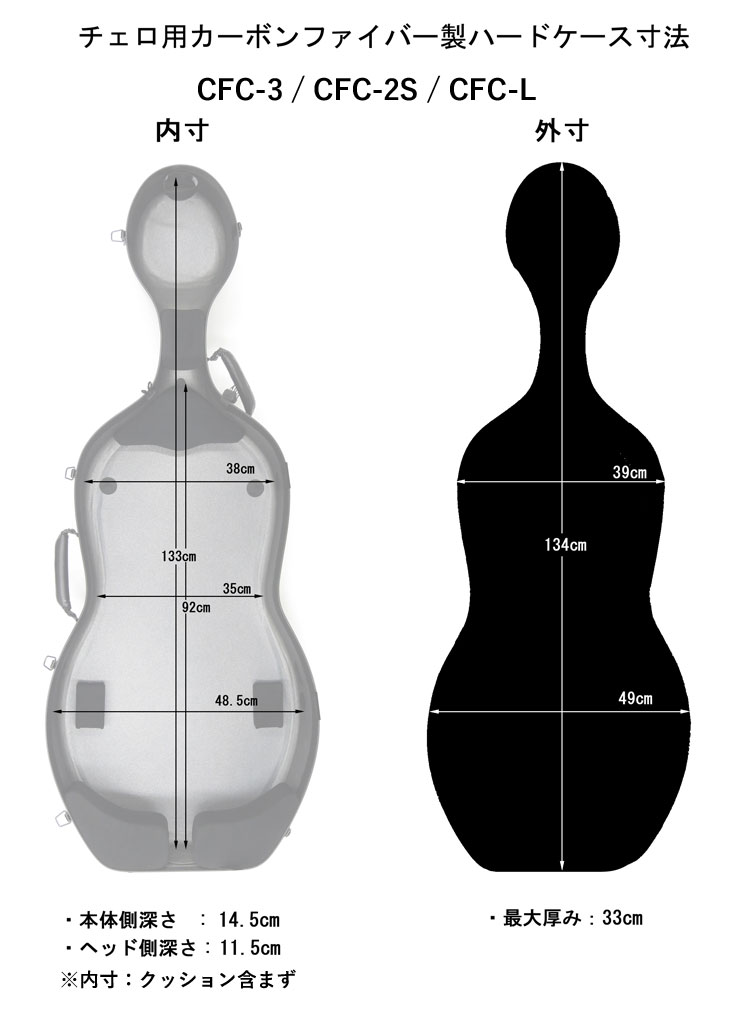 Carbon Mac カーボンマック CFC-L チェロ ケース ライトブルー LBL
