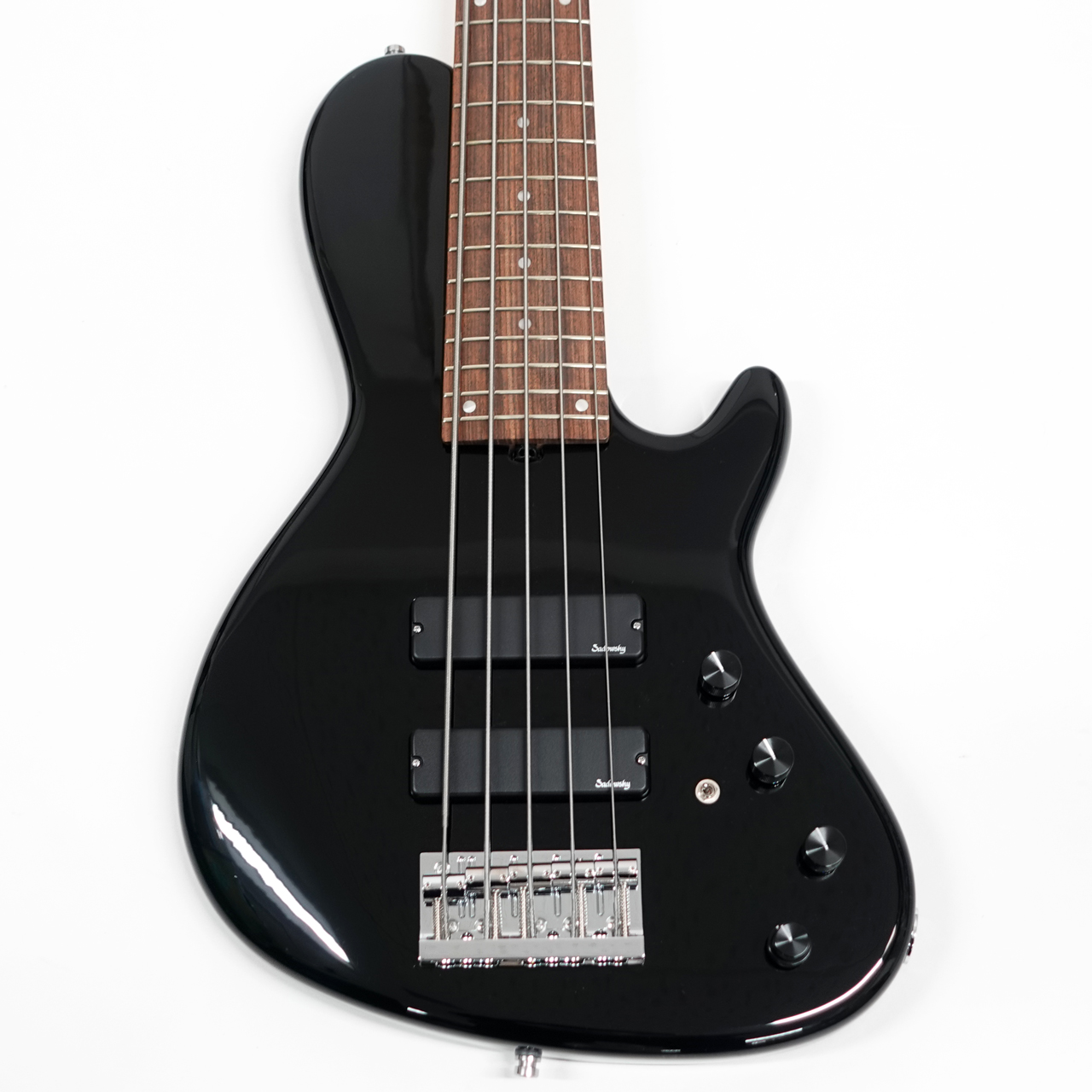 Sadowsky ML24 SC5 Single Cut Bass Alder Black High Polish Sadowsky ML24 SC5 Single Cut Bass Alder Black High Polish