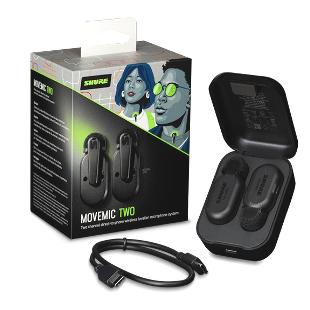 SHURE シュア MV-TWO-J-Z6 MoveMic Two 2チャンネル クリップ