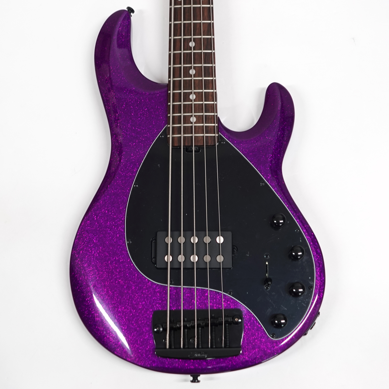 美品 Sterling RAY5 5弦ベース ルビーレッドバーストサテン Sterling By Musicman SUB STINGRAY RAY5 RUBY RED BURST SATIN