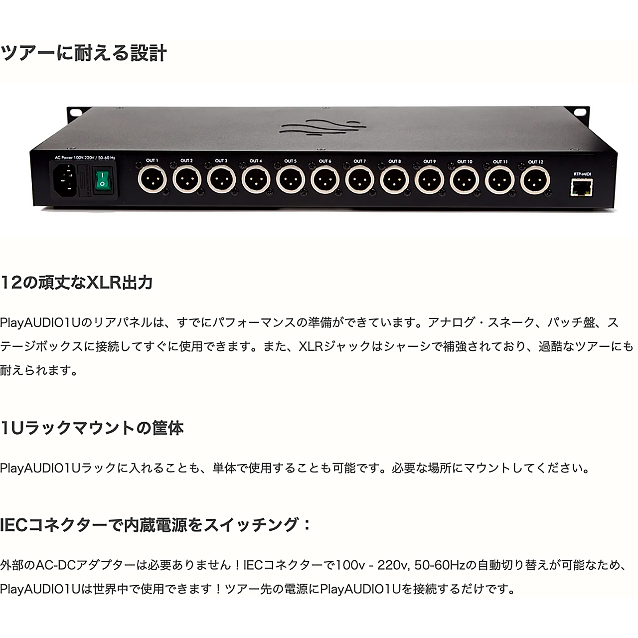 iConnectivity アイコネクティビティ PlayAUDIO 1U ハードケース