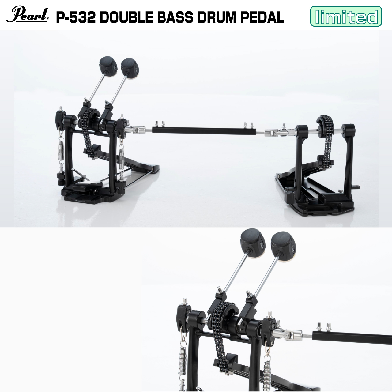 Pearl ドラムペダル ダブルチェーン ケース付き Pearl パール 即納可能 P-532 P532 ケース付き ドラム ペダル