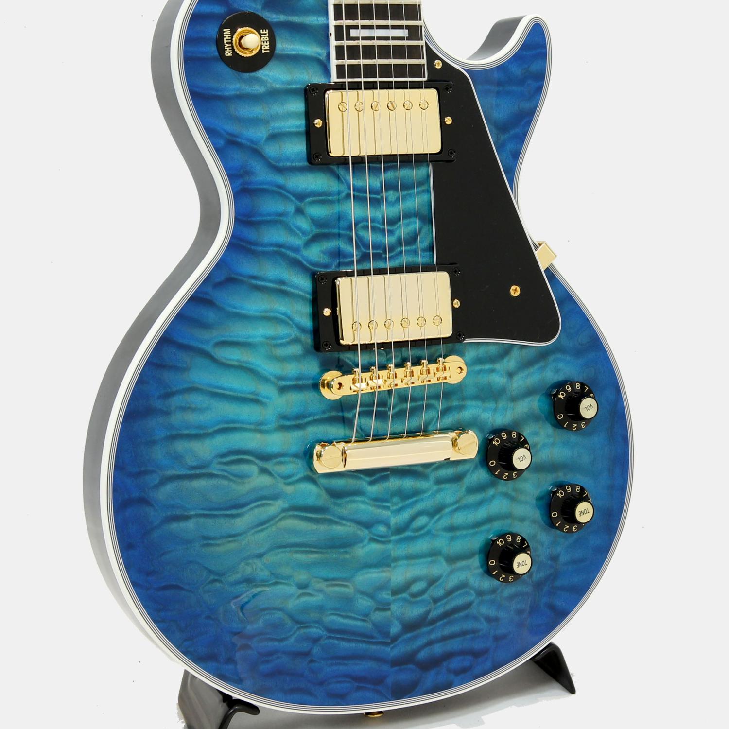 Gibson Custom Shop 1968 Les Paul Custom 5A Quilt Top Trans
