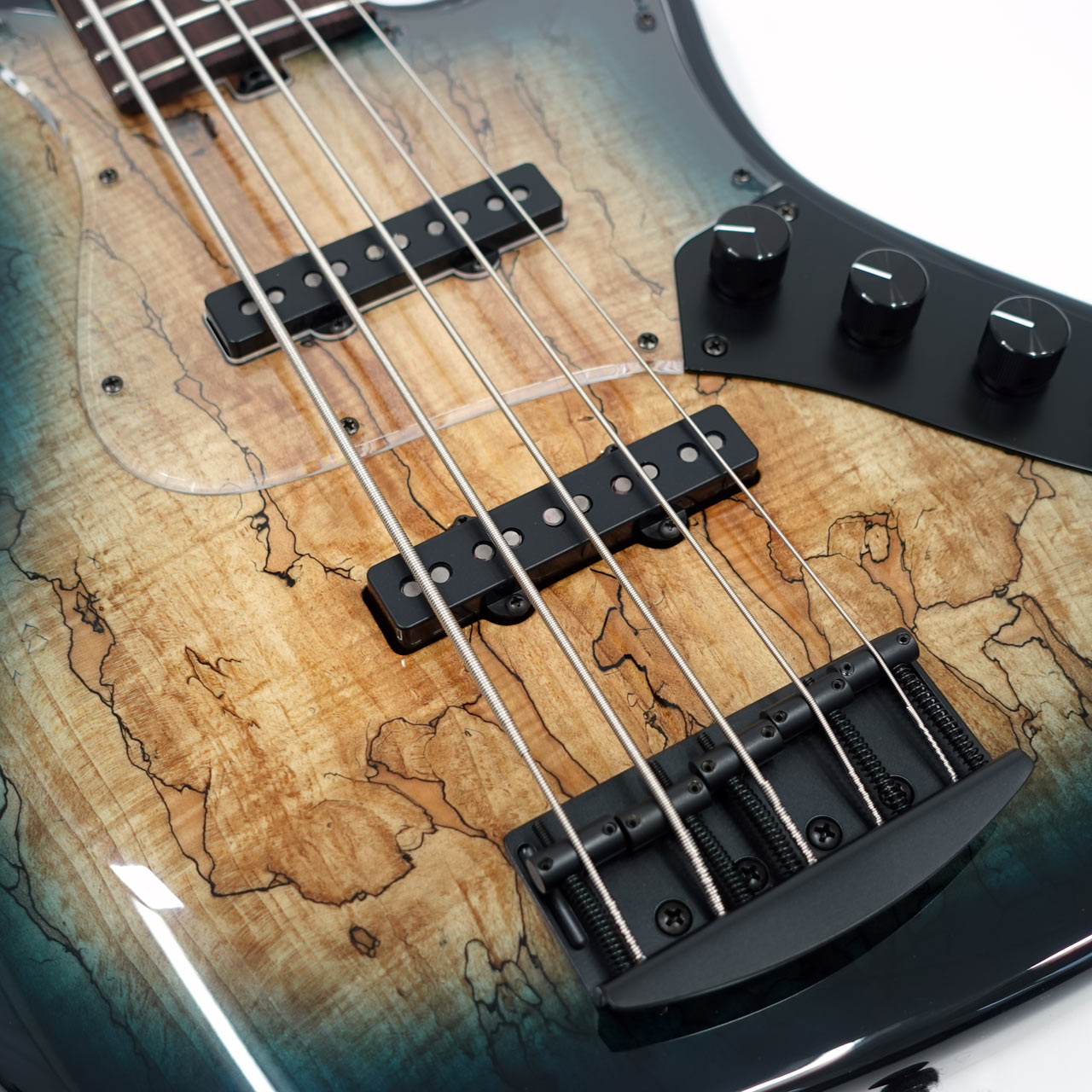 Kikuchi Guitars Custom 5st J Bass / Spalted Maple Top Trans