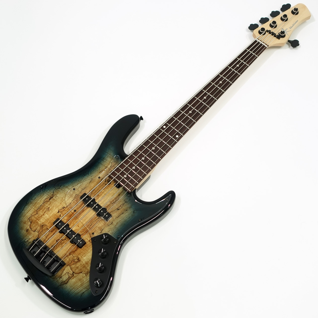 Kikuchi Guitars Custom 5st J Bass / Spalted Maple Top Trans