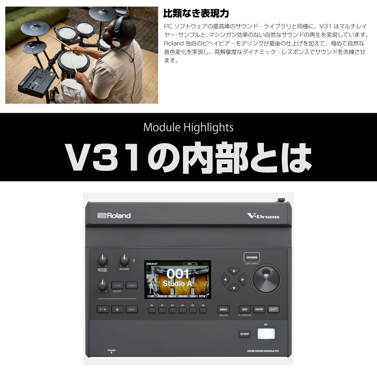 Roland ローランド TD316 単品 本体 ラック 電子ドラム エレドラ TD