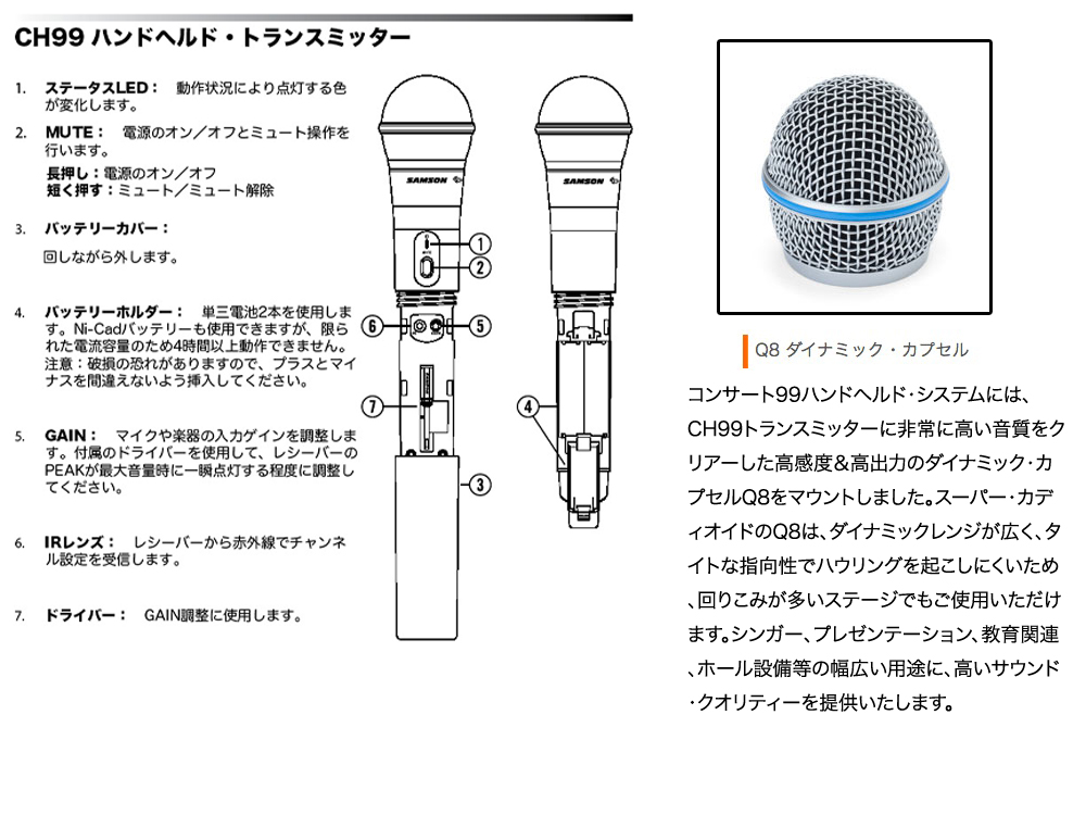 お手軽価格で贈りやすい SAMSON ⭐️ゲリラセール開催中⭐️SAMSON Concert CR288 99 ワイヤレス ワイヤレスマイク  ワイアレスシステム 当店限定販売】