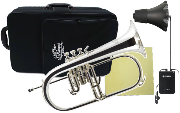 J Michael Jマイケル 3年保証 FG-550S フリューゲルホルン 銀メッキ シルバー flugel horn サイレントブラス セットC　以下対応不可 北海道 沖縄 離島 代引き 同梱