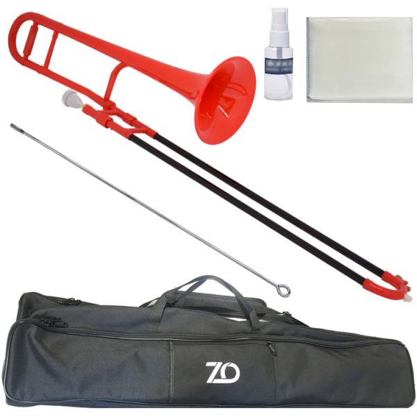 ZO ゼットオー TTB-01 テナートロンボーン レッド 細管 アウトレット プラスチック 管楽器 tenor trombone red セット B　北海道 沖縄 離島不可