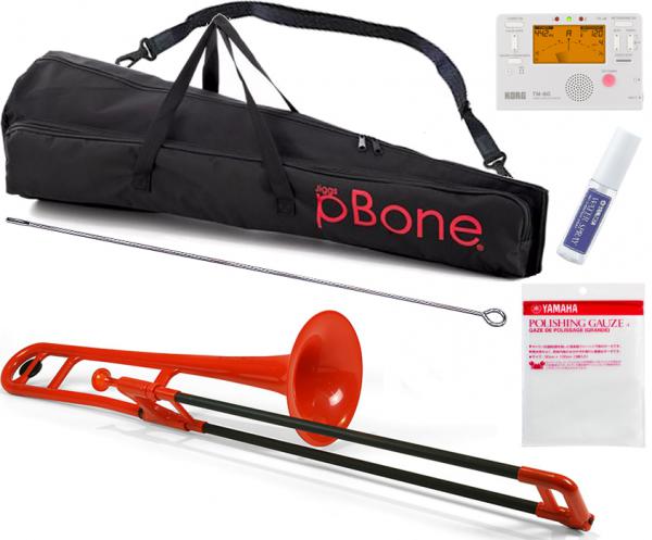 PINSTRUMENTS PBONE1R トロンボーン ブラック Pボーン 細管 プラスチック テナートロンボーン P-BONE Trombone red セット C　北海道 沖縄 離島不可