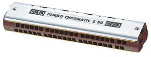 TOMBO トンボ S-50 クロマチック ハーモニカ シングル 22穴 半音階 C調 3オクターブ 2段 音階順 正常配列 半音 教育用 シャープ フラット　北海道 沖縄 離島不可