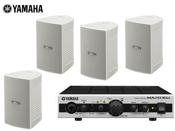 YAMAHA ヤマハ VS4W ホワイト (2ペア) 屋内・野外BGMセット(MA2030a) 