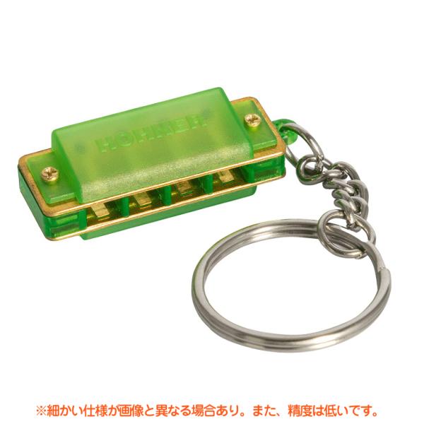 HOHNER ( ホーナー ) グリーン ミニハープ ハーモニカ キーホルダー 4穴 1オクターブ ブルースハープ型 アクセサリー 4hole harmonica GREEN 　北海道 沖縄 離島不可