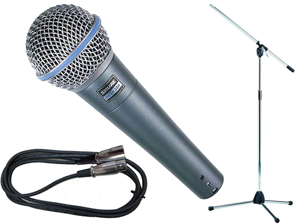 SHURE シュア BETA58A TAMAシルバーマイクスタンドSET （XLR-XLR） 