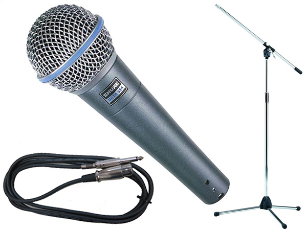 SHURE シュア BETA58A TAMAシルバーマイクスタンドSET （フォーン-XLR） 