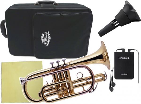 J Michael Jマイケル 3年保証 CT-420 コルネット ラッカー ゴールド ショート ミュート サイレントブラス SB7J セット　以下は対応不可 北海道 沖縄 離島 代引き 同梱