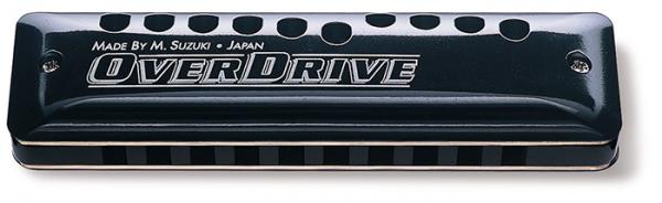 SUZUKI ( スズキ ) E調 MR-300 Over Drive オーバードライブ ブルースハープ型 10穴 テンホールズ ハーモニカ 樹脂ボディ メジャー 10ホールズ ブラック サウンドホール