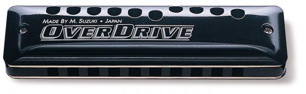 SUZUKI ( スズキ ) B♭調 MR-300 Over Drive オーバードライブ ブルースハープ型 10穴 テンホールズ ハーモニカ 樹脂ボディ メジャー 10ホールズ ブラック サウンドホール