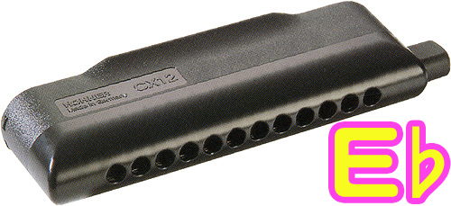 HOHNER ( ホーナー ) 【 E♭調 】 CX12 Black クロマチックハーモニカ 7545/48B CX-12 ブラック 12穴 3オクターブ スライド式 アッセンブリー ハーモニカ 楽器