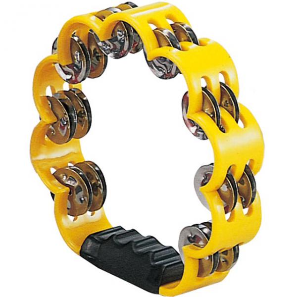  イエロー 花型 タンバリン 23cm プラスチック製 ダブルジングル パーカッション 黄色 yellow flower tambourine 花形 打楽器　北海道 沖縄 離島不可