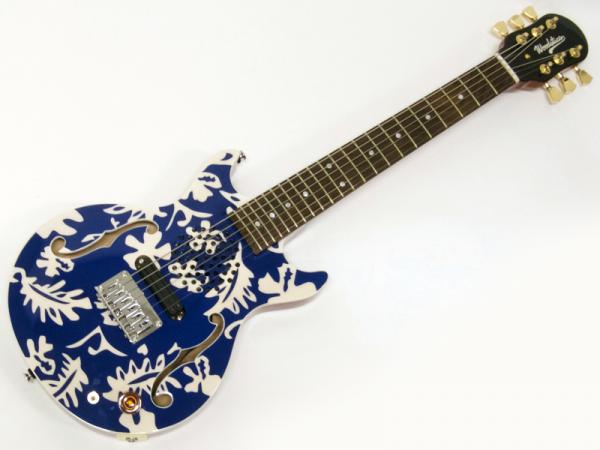 Woodstics Guitars ( ウッドスティック・ギターズ ) WS-MINI ALOHA (BLUE & WHITE)【  アンプ内蔵 ミニギター  】