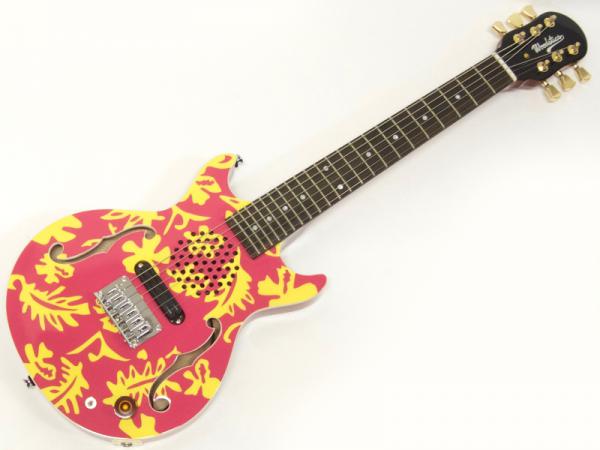 Woodstics Guitars ( ウッドスティック・ギターズ ) WS-MINI ALOHA ( PINK & YELLOW )【横山健  アンプ内蔵 ミニギター  】