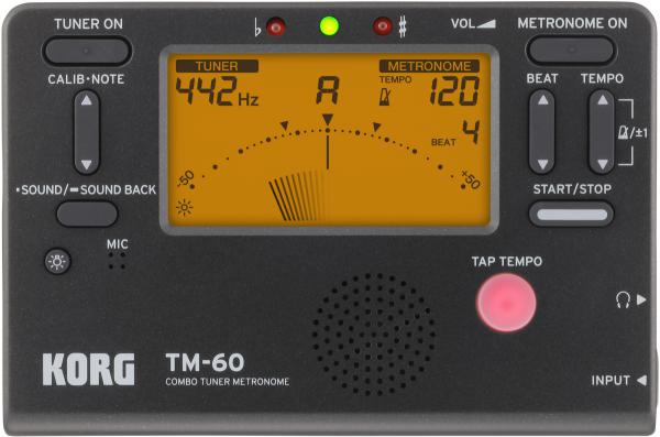 KORG ( コルグ ) TM-60 BK チューナー メトロノーム ブラック 電子 クロマチックチューナー 吹奏楽 管楽器 combo tuner metronome　北海道 沖縄 離島不可