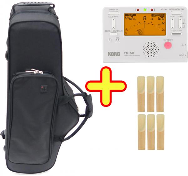 J Michael Jマイケル TNC-501 テナーサックスケース クロマチックチューナー TM-60 WH ホワイト リュック セミハード ケース セット D　北海道 沖縄 離島不可