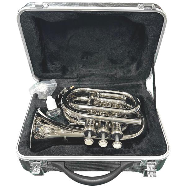 MAXTONE ( マックストーン ) TM-100N アウトレット ポケットトランペット 管楽器 ミニ トランペット 管体 シルバー カラー pocket mini Trumpet　北海道 沖縄 離島不可