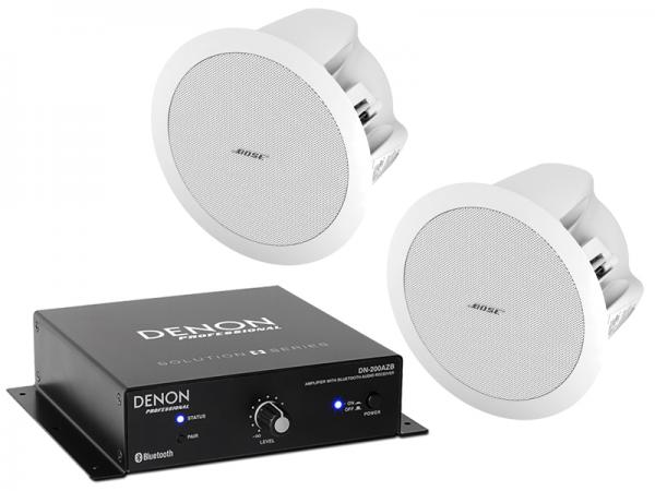 DENON ( デノン ) DN-200AZB + BOSE (ボーズ) DS16F W (2台) セット ◆ 20W パワーアンプ内蔵 Bluetoothレシーバー