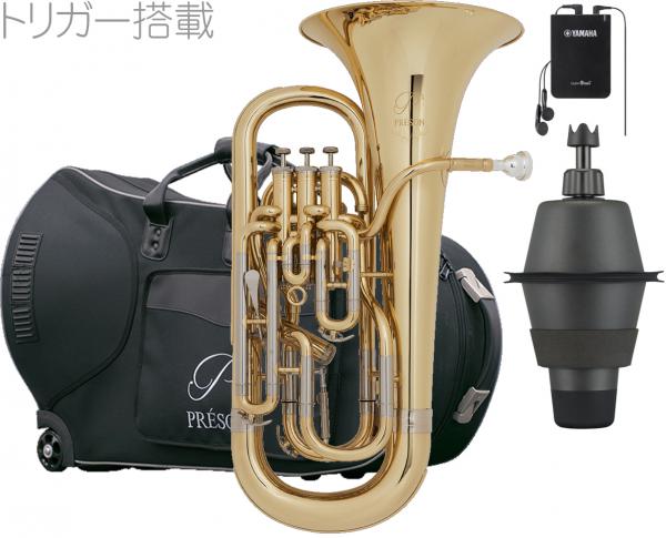 PRESON プレソン PR-3300GL ラッカー トリガー搭載 ユーフォニアム ゴールド 4ピストン コンペ付き PR3300GL セットB　以下対応不可 北海道 沖縄 離島 代引き