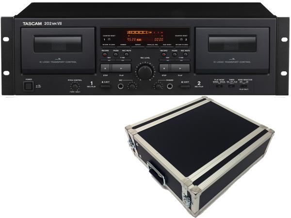 TASCAM ( タスカム ) 202MKVII と 国産3Uラックケースセット ◆  業務用ダブルカセットデッキ