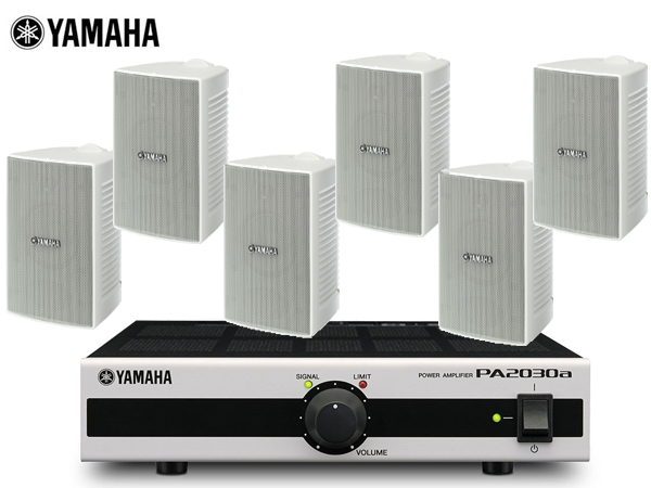 YAMAHA ヤマハ VS4W ホワイト (3ペア) + PA2030a  店舗 BGMセット  屋内/野外対応