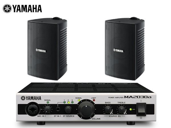 YAMAHA ( ヤマハ ) VS4 ブラック (1ペア) 屋内・野外BGMセット(MA2030a) 