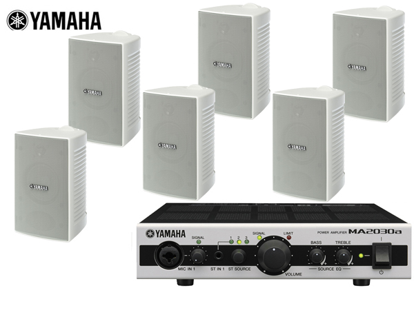 YAMAHA ( ヤマハ ) VS4W ホワイト (3ペア) 屋内・野外BGMセット(MA2030a) 