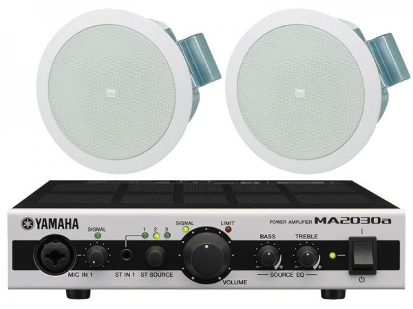 JBL ( ジェイビーエル ) Control 24C Micro 1ペア (2台) と YAMAHA ( ヤマハ ) MA2030a セット ◆ 天井埋込型スピーカーパワーアンプセット