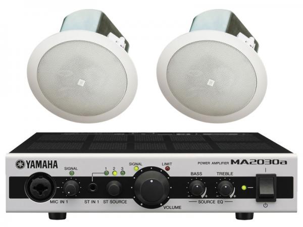 JBL ( ジェイビーエル ) Control 12C/T 1ペア (2台) と YAMAHA ( ヤマハ ) MA2030a セット ◆ 天井埋込型スピーカーパワーアンプセット